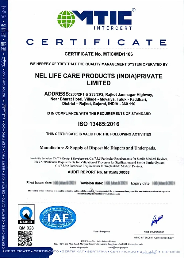 ISO 13485:2016 Certificate